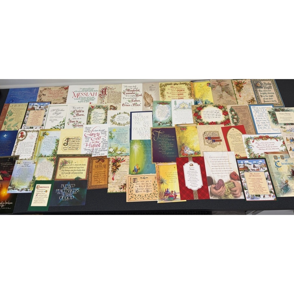 Vintage Christmas Cards Fronts ONLY Bible  Verses More Scrapbooking Crafts 50+